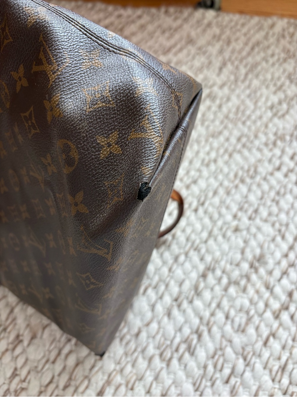 Louis Vuitton Brown Monogram Canvas Tote with Tan Leather Trim - Picture 5 of 14